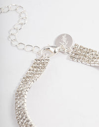 Silver Cupchain Interlaced Tennis Bracelet - link has visual effect only