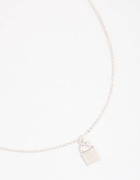 Silver Locket Pendant Necklace - link has visual effect only