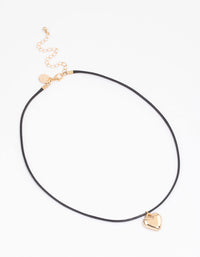 Gold Large Puffy Heart Pendant Necklace - link has visual effect only