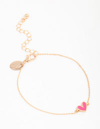 Gold Mini Heart Pendant Bracelet - link has visual effect only