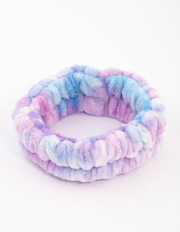 Tie Dye Blue & Purple Fluffy Headband