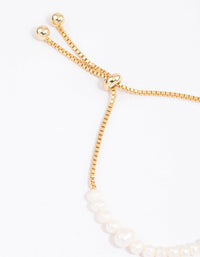 Gold Plated Large Station Full Freshwater Pearl Bracelet - link has visual effect only