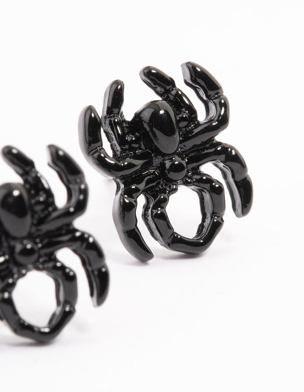 Black Small Spider Stud Earrings