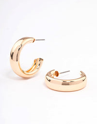 Gold Wide Rectangle Hoop Earrings - link has visual effect only