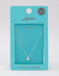 Sterling Silver Teardrop Pendant Chain Necklace - link has visual effect only