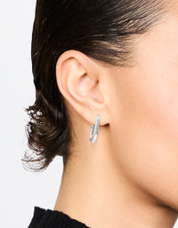 Waterproof Stainless Steel Plain Oval Huggie Hoop Earrings - link has visual effect only