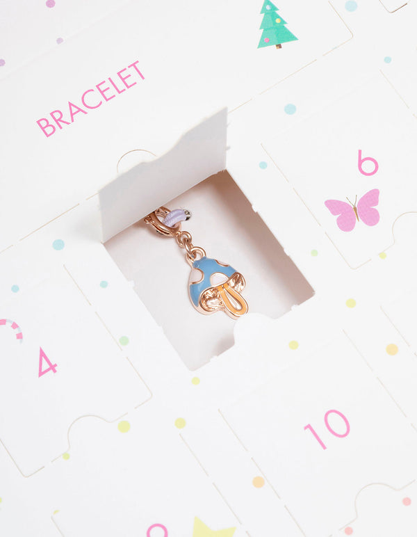 Kids Rose Gold Charm Bracelet 12 Days of Christmas Advent Calendar