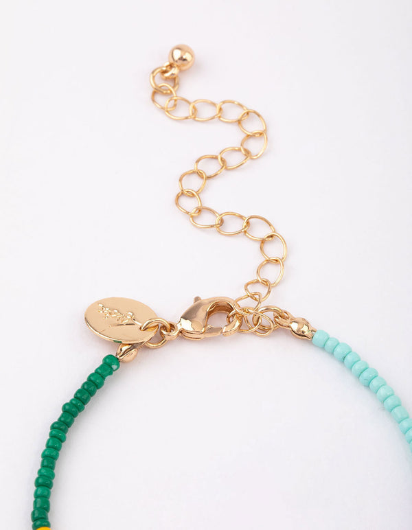 Gold Genuine Shell Flower Layered Necklace