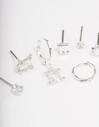 Silver Plated Gemini Earring Pack - link has visual effect only