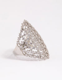 Silver Cubic Zirconia Shield Ring - link has visual effect only