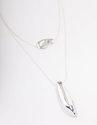 Silver Double Layered Necklace - link has visual effect only