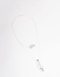 Silver Double Layered Necklace - link has visual effect only