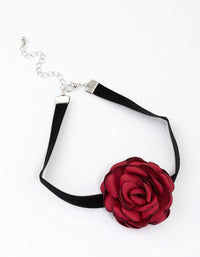 Red Mini Flower Corsage Choker - link has visual effect only