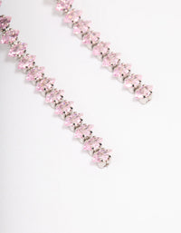 Silver Cubic Zirconia Marquise Square Drop Earrings - link has visual effect only