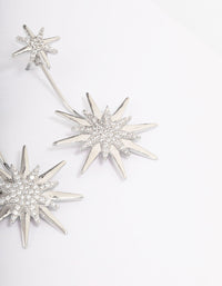 Silver Mixed Star Drop Earrings - link has visual effect only