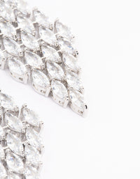 Silver Cubic Zirconia Teardrop Stone Drop Earrings - link has visual effect only