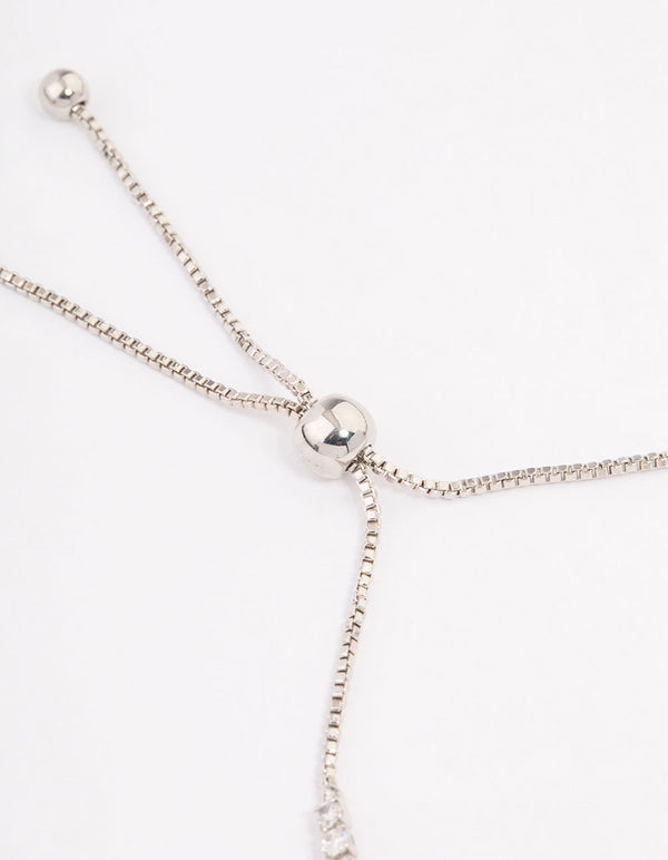 Silver Multi Square Cubic Zirconia Tennis Bracelet