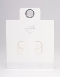 Sterling Silver Diamante Hoop Earrings 12mm - link has visual effect only