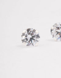Sterling Silver Cubic Zirconia Stud Earrings - link has visual effect only