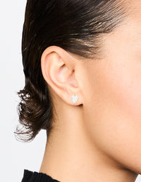 Sterling Silver Cubic Zirconia Pear Stud Earrings 7mm - link has visual effect only