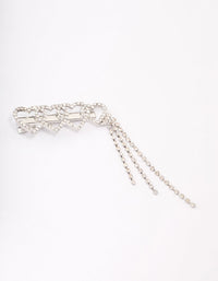 Silver Heart Diamante Cup Chain Hair Clip - link has visual effect only