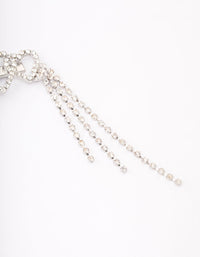 Silver Heart Diamante Cup Chain Hair Clip - link has visual effect only