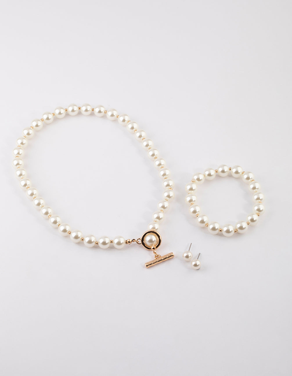 Gold Pearl Matching Jewellery Set
