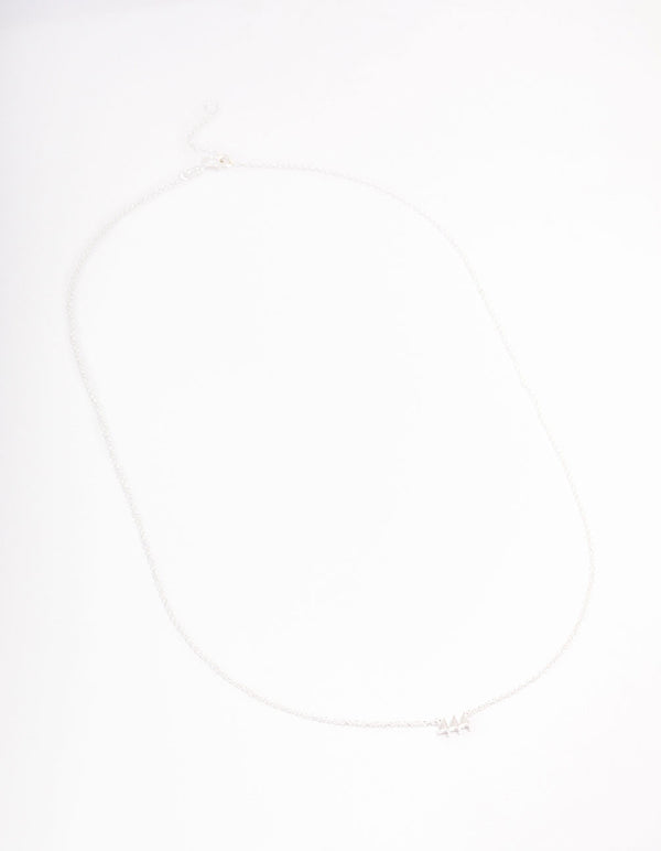 Sterling Silver 444 Angel Number Pendant Necklace