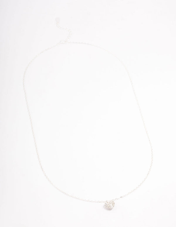 Sterling Silver Pave Heart Pendant Necklace