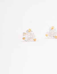 Gold Plated Sterling Silver Cubic Zirconia Heart Stud Earrings - link has visual effect only