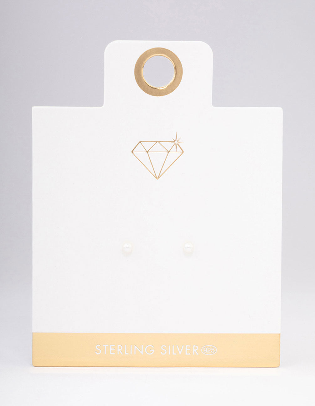 Gold Plated Sterling Silver Pearl Stud Earrings 3mm