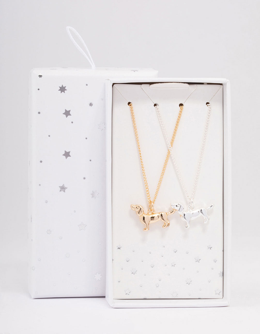 Mixed Metal 3D Dog Charm Necklace Pack