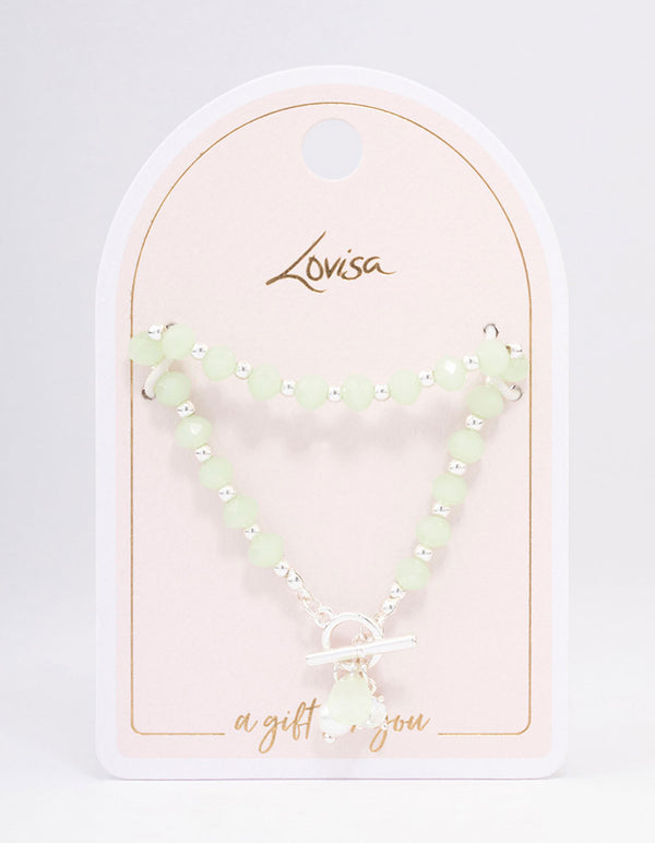 Gold Pearl & Diamante Beaded Bracelet