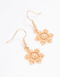 Gold Snowflake Drop Earrings - link has visual effect only