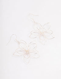 Silver Wire Pearl Drop Earrings - link has visual effect only