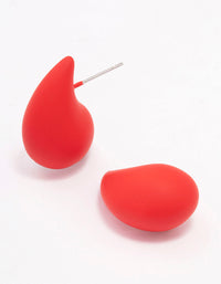 Red Chubby Teardrop Stud Earrings - link has visual effect only