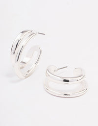 Silver Double Hoop Earrings - link has visual effect only