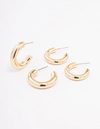 Gold Chubby Hoop Earring Pack - link has visual effect only