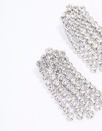 Silver Multi Row Cup Chain Drop Earrings - link has visual effect only