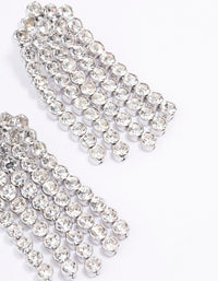 Silver Multi Row Cup Chain Drop Earrings - link has visual effect only