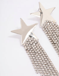 Silver Star Chandelier Drop Earrings - link has visual effect only