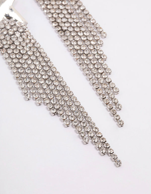 Silver Star Chandelier Drop Earrings