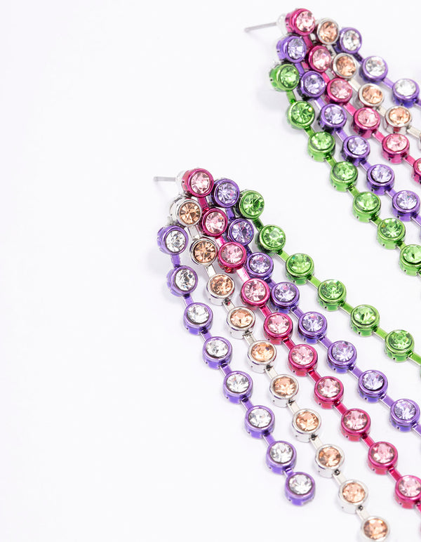 Rainbow Cup Chain Drop Earrings