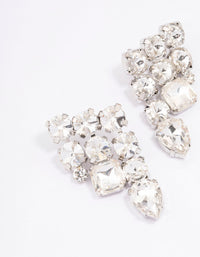 Silver Triple Row Chunky Stud Earrings - link has visual effect only
