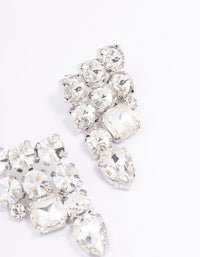 Silver Triple Row Chunky Stud Earrings - link has visual effect only