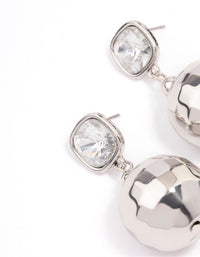 Silver Diamante & Disco Ball Drop Earrings - link has visual effect only