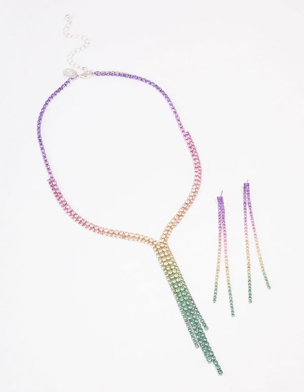 Silver Statement Diamante Jewellery Set