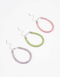 Silver Diamante Bracelet 3-Pack - link has visual effect only