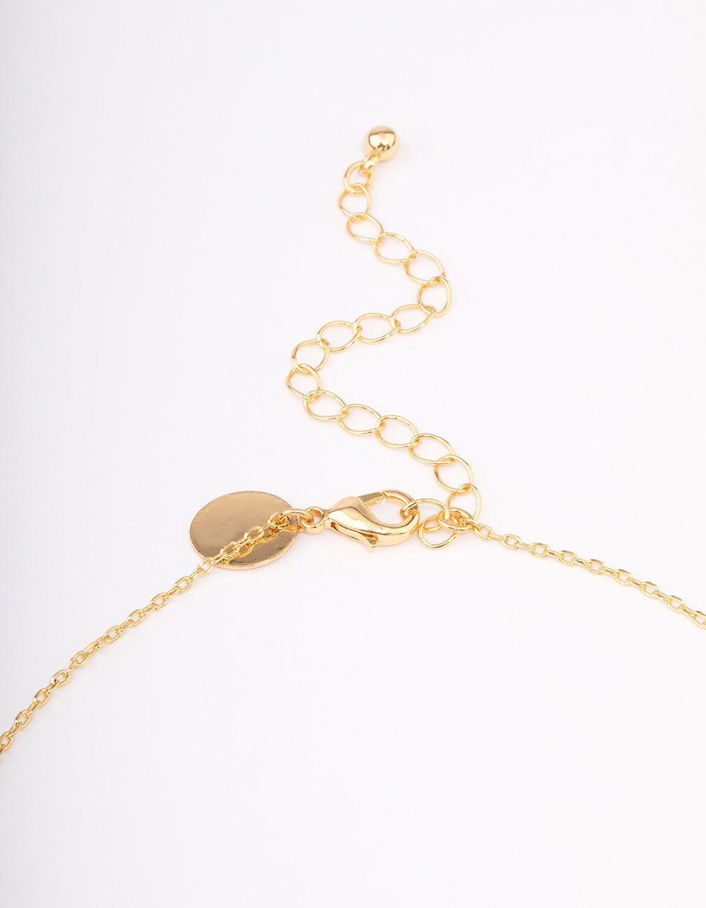 Gold Plated Brass Triangular Pear Drop Necklace