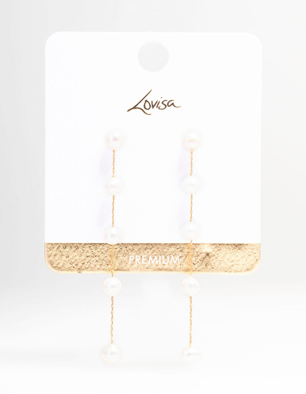 Gold Plated Freshwater Pearl Long Drop Earrings